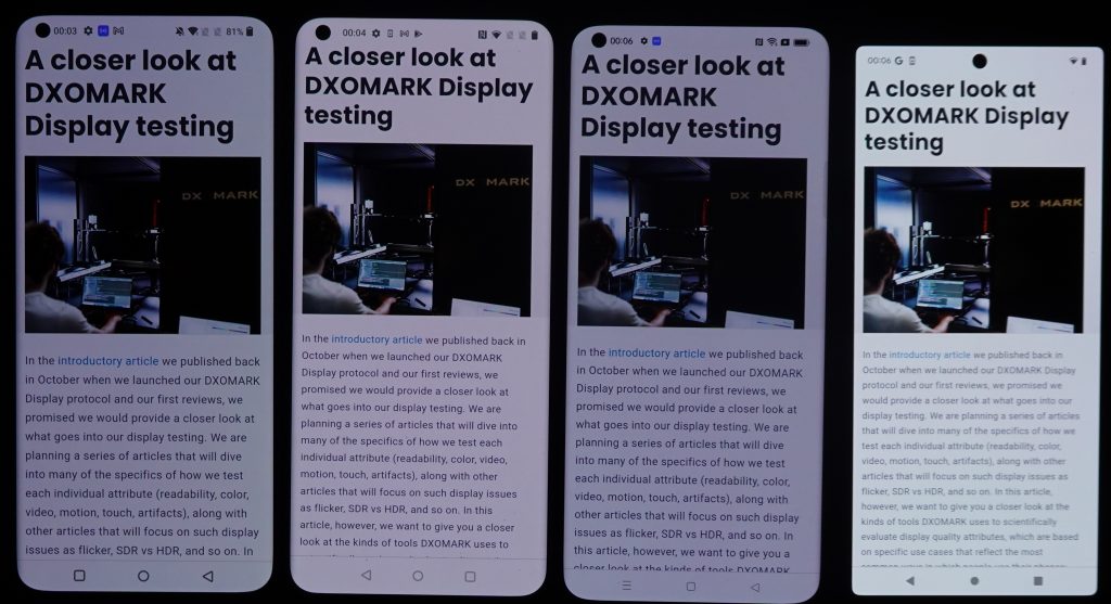 OnePlus Open Display test - DXOMARK